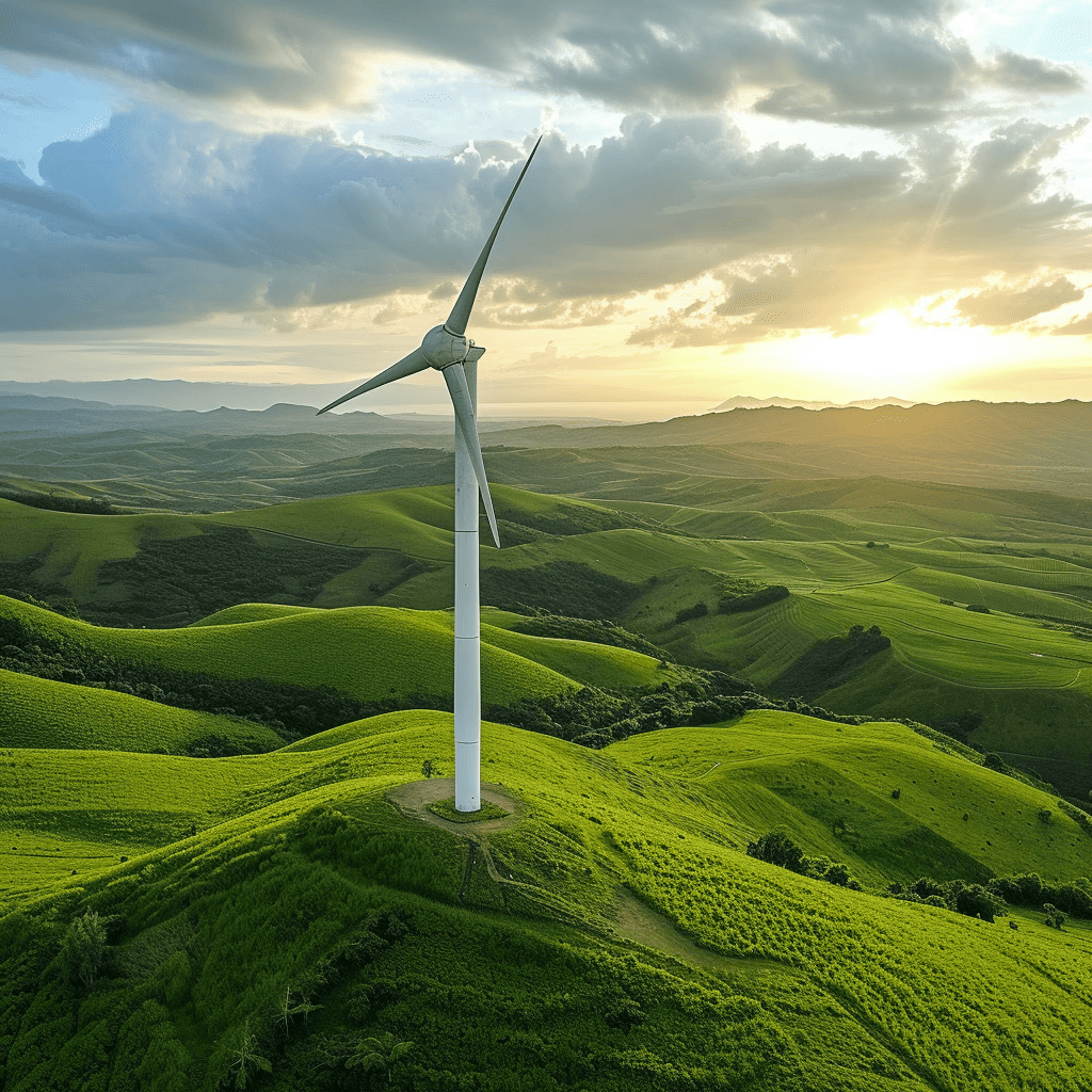 a windmill blowing in a field
